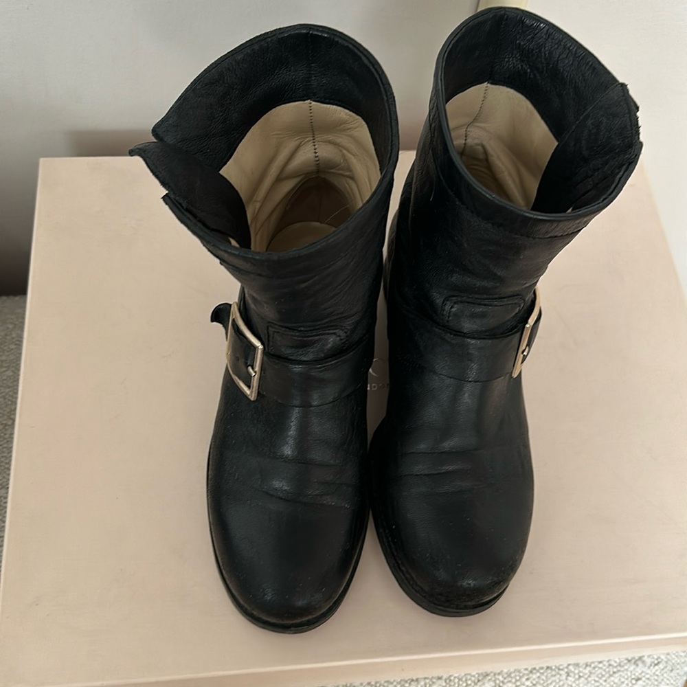 Jimmy Choo Leather Motorcycle Boots